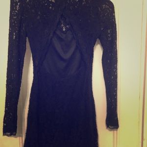 Mini black evening dress